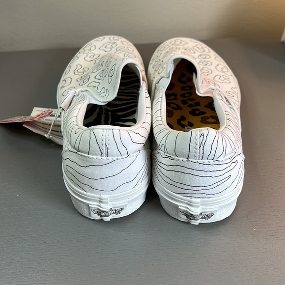 Vans UPaint White Animal Print Shoes - Picture 3 of 7